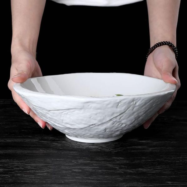 

bowls japanese style large ceramic soup ramen noodle bowl stone pattern creative big porcelain mixing kitchen tableware
