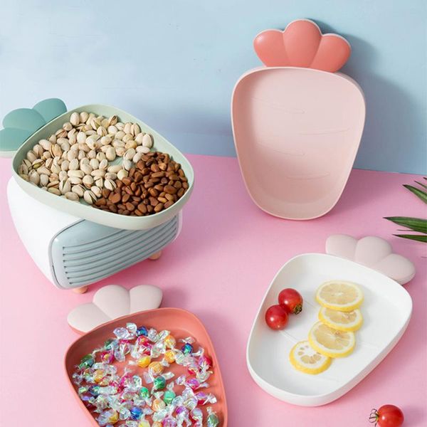 

dishes & plates fruit tray household snack storage dried nuts plastic boxed candy pot tea table melon seeds peanut box