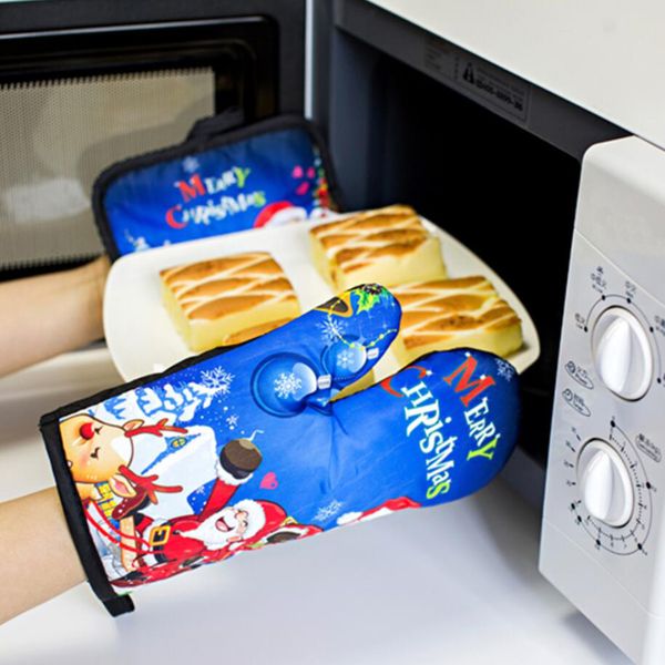 

xmas oven mitts anti-gloves pad oven microwave insulation mat christmas decoration baking kitchen tools 16 styles