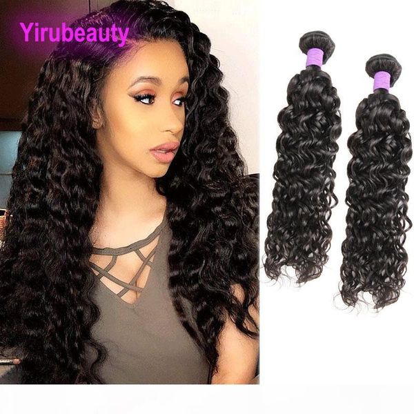 

malaysian wet and wavy 2 bundles unprocessed human hair extensions two bundles hair extensions 8-28inch wateer wave curly hair weaves, Black;brown