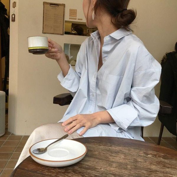

2021 vintage back split women blouse elegant white chiffon shirts female white shirts cotton femme turn down collar shirt