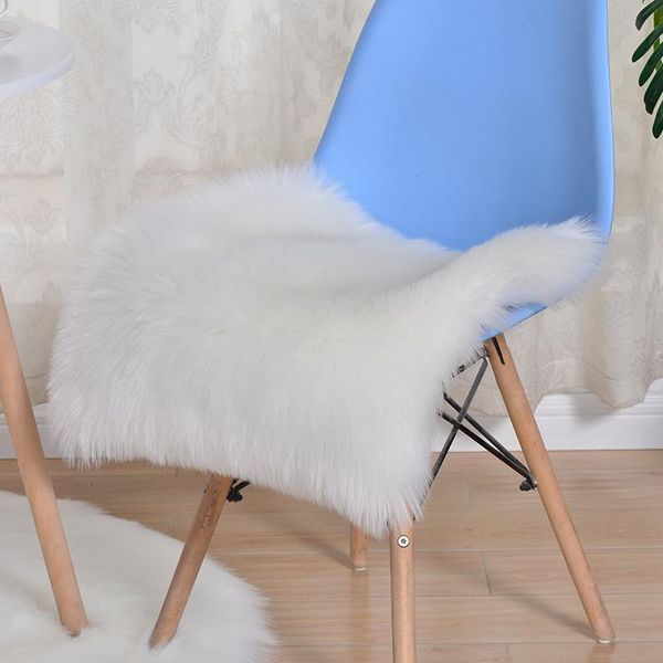 

new winter solid color warm wool square cushion stool pad thickening dining chair cushion anti-slip plush seat mat chair mat pad