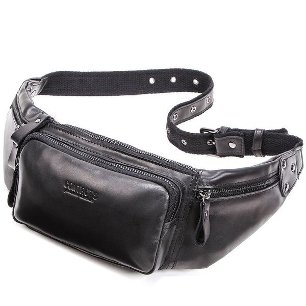 

waist bags fanny pack men shoulder messenger genuine leather chest bag leg hip wallet mini coin bum beltbag money phone