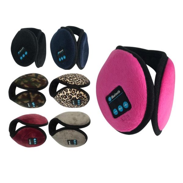 

berets ear warmer winter built-in speaker headset wireless hd stereo for walking skiing handbluetooth earmuffs running women men, Blue;gray