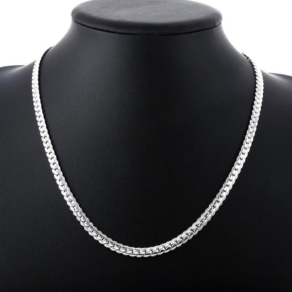 

925 sterling silver 6mm width luxury brand design fine necklace chain for woman men fashion wedding engagement jewelry