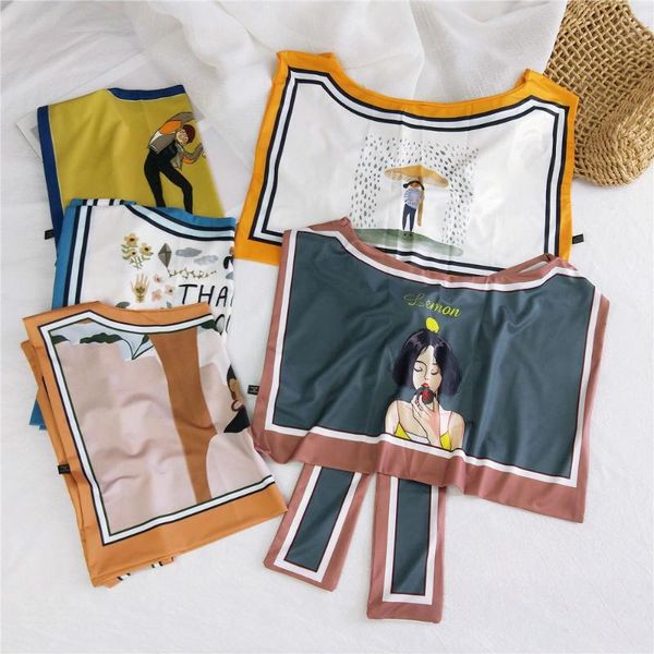 

bow ties 2021 silk sunscreen fake collars for women thin summer false collar scarf girls detachable scarves cape decor, Black;gray