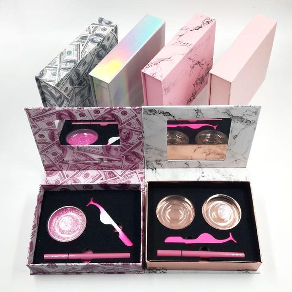 

false eyelashes 10box magnetic eyeashes 3d eye lashes extension natural packaging box gift storage cases makeup