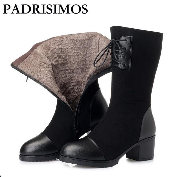 

boots padrisimos women's leather and velvet ankle suede tie shoes size. zlt-zjx-9118, Black
