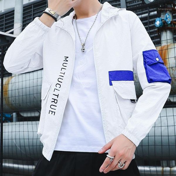 

men's jackets summer men clothing streetwear harajuku techwear jacket for mens korean style sun protection clothes ultra-thin, Black;brown