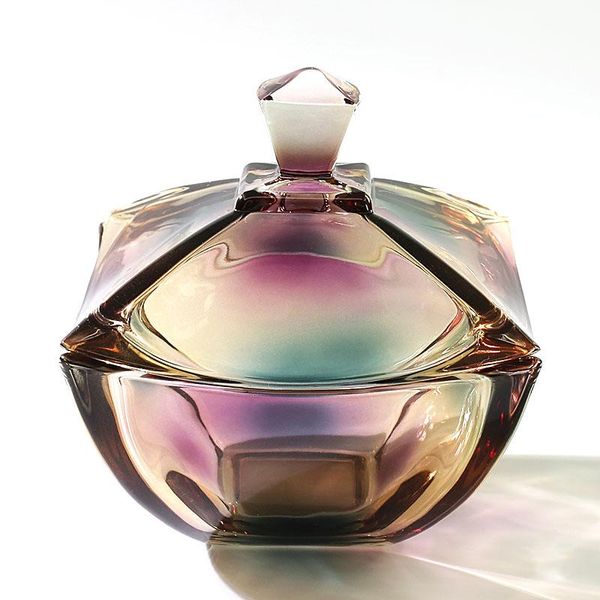 

storage bottles & jars french colorful crystal glass jar bottle with lid household fruit snack jewelry box high-end gifts