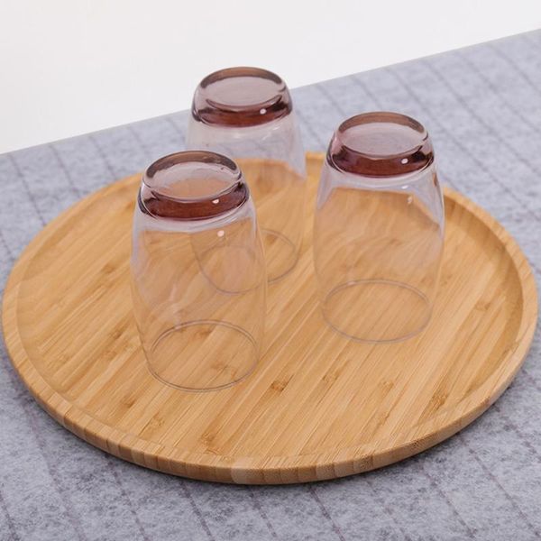 

kitchen storage & organization 20/25/30/32cm round wood serving tray dining plate decorative for coffee table living room counter lightweigh