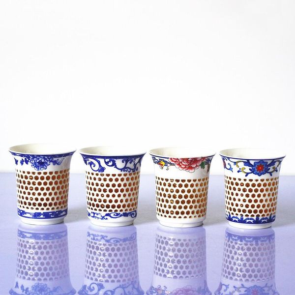 

cups & saucers ceramic exquisite ice crystal water cup jingdezhen blue and white large teacup hollow master japanese high