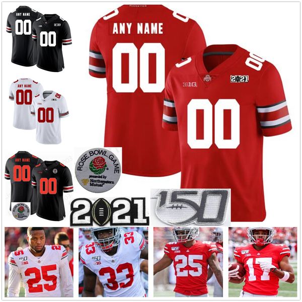 

cusom ohio state buckeyes jersey ncaa college football stitched osu mens any name number 14 kj hill jr.28 ronnie hickman 27 eddie george, Black