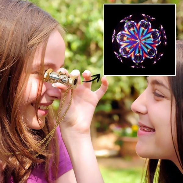 

pendant necklaces mini kaleidoscope necklace gold color stainless steel heart crystal for children gift choker party jewelry, Silver