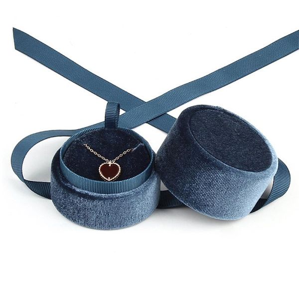

gift wrap 1pc round shape ribbon bow-knot decoration box jewelry ring pendant case diy birthday supplies