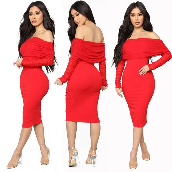 

casual dresses womens solid color off the shoulder midi dress, Black;gray