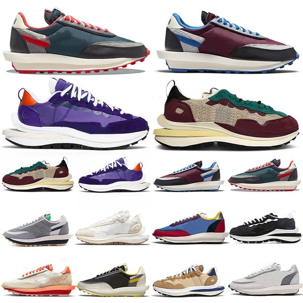 

sacais waffle vaporwaffle pegasus running shoes mens womens night maroon and team royal black and bright citron cool grey 36-45