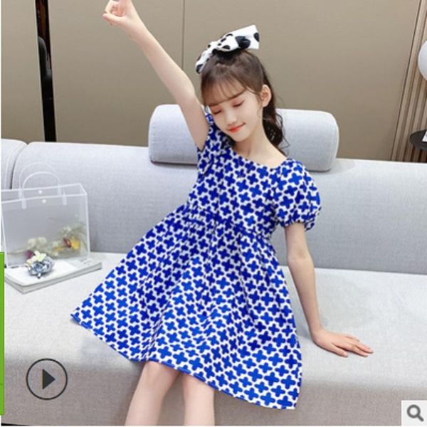 

girl's dresses girls dress 2021 summer and spring cute children's 90% cotton blue plaid color short sleeve size4-14 ly207, Red;yellow