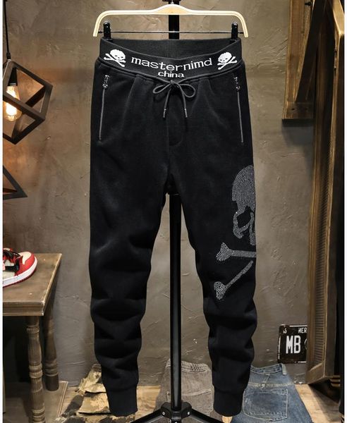 

men's pants drill winter casual trousers male sweatpants, Black
