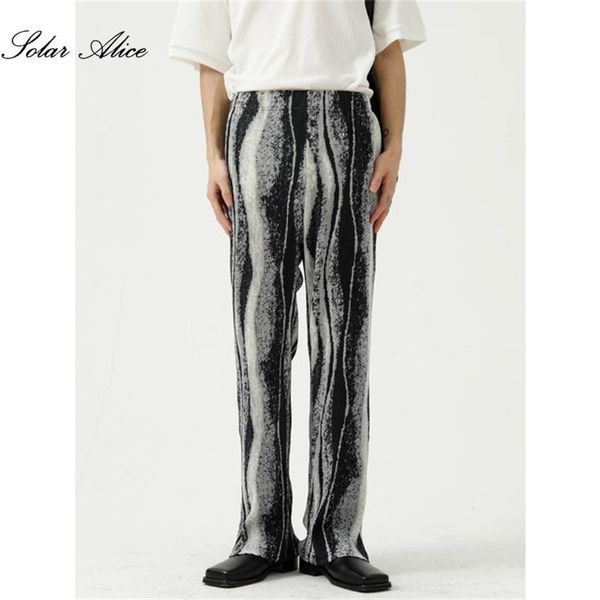 

men's pants 2021 summer straight casual ink folds and loose drape, Black