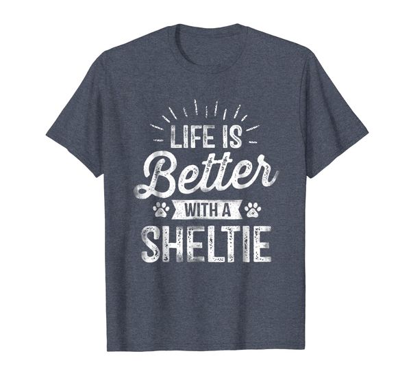 

life is better with a sheltie shirt dog lover owner gifts, White;black