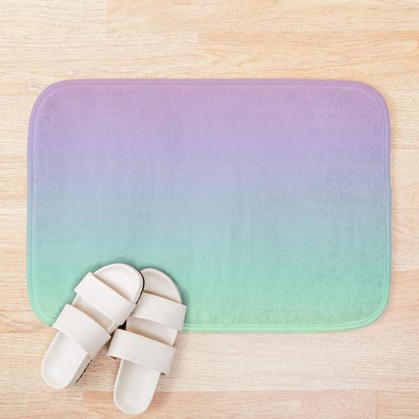 

bath mats pixel cloud - minimalist pastel rainbow gradient ombre mat bathroom set mirrofiber cartoon rug
