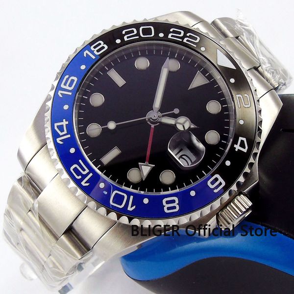 

no sapphire crystal bliger 4m large iron plate gentlemen clock goes blue ceramic bracket automatic, Slivery;brown