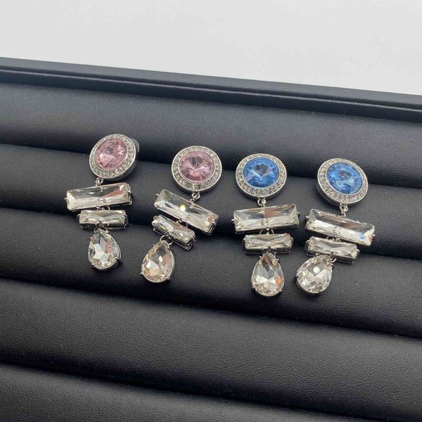 

design jewelry / early spring new pink rhinestone minority long earrings female miss miao celebrity wind earrings, Golden