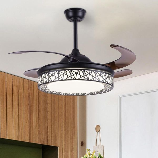 

led invisible fan lamp dining room ceiling fan lights simple modern home living room bird's nest bedroom lamps