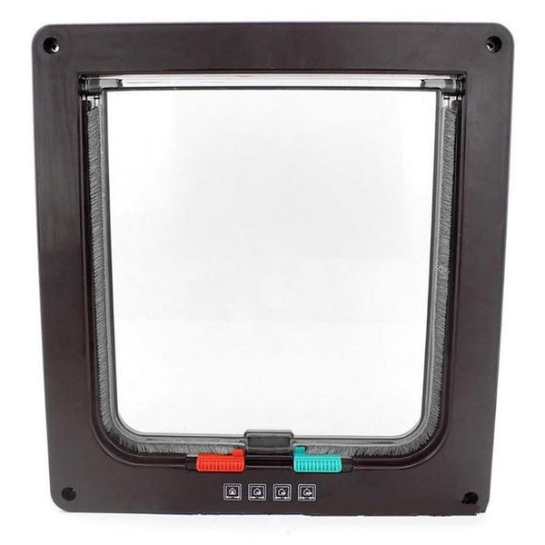 

cat flap door with 4 way lock security flap door for dog cat kitten small pet gate kit