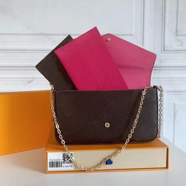 

2021 women's bag fashion handbag multi accessories wallet mini 3-piece messenger bags shoulder bag card bag delivery