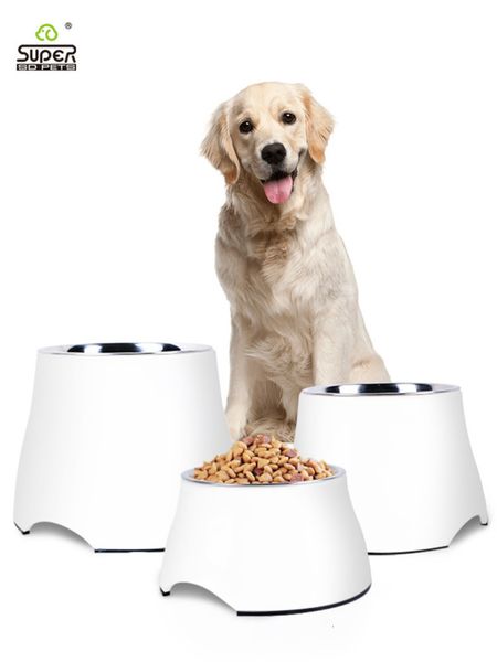

super hope products neck protection pet dog melamine stainls steel tableware high bowl