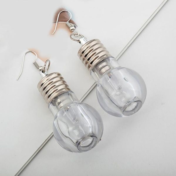 

1pair funny colorful light party bulb shape alloy bar stylish led blinking casual luminous earring