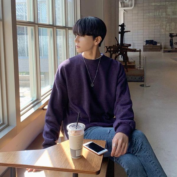 

men's sweaters winter men's knitwear autumn and thicken korean trend personality sweater warm base shirt, White;black