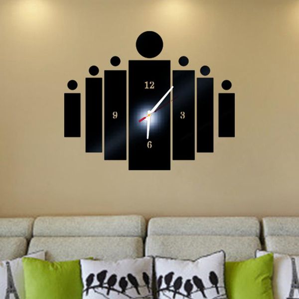 

rectangular wall clock mirror sticker decal art stylish home living room decoration mirror wall clock sticker decoration newest