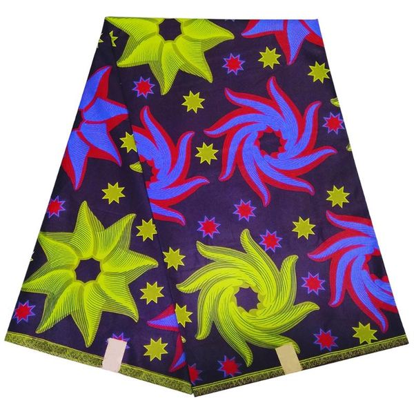 

ribbon african nigerian wax fabric colorful floral eight pointed star print for women dress cloth, Pink;blue