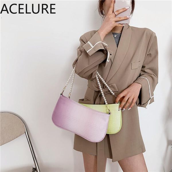 

evening bags acelure elegant ladies messenger bag simple fashion all-match handbags gradient color zipper shoulder for women purse