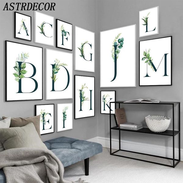

paintings green plants alphabet quotes landscape wall art canvas painting elegant posters and prints pictures for living room decor