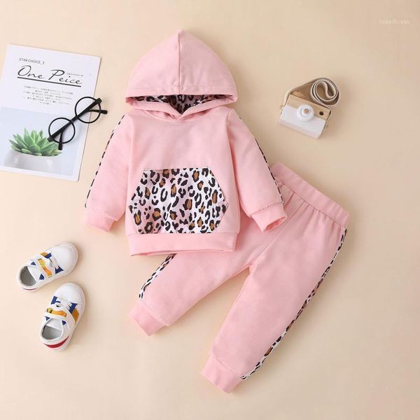 

clothing sets toddler set kids baby boys girls autumn winter fashion casual leopard hoodded o-neck pullover pocket + pants children1, White