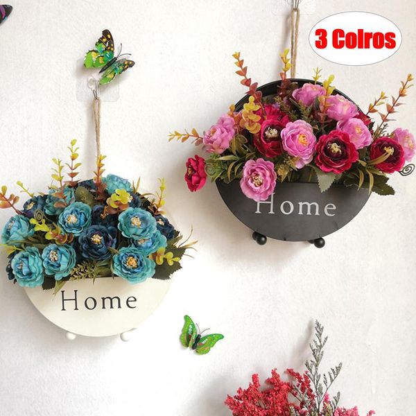 

other home decor iron wall vase living room hanging basket flower pot