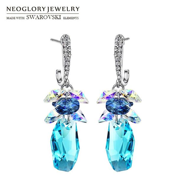 

dangle & chandelier neoglory crystal rhinestone long earrings trendy geometric dress party lady embellished with crystals from, Silver