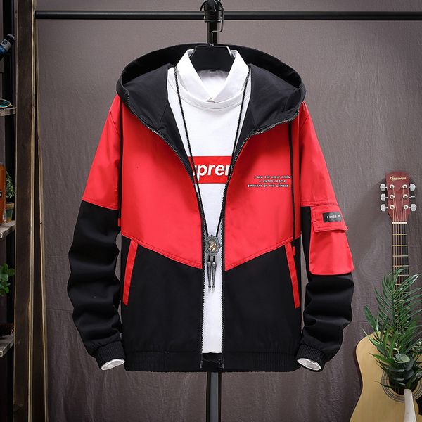 

spring and new korean fashion slim handsome color matching jacket autumn men's clothes, Black;brown