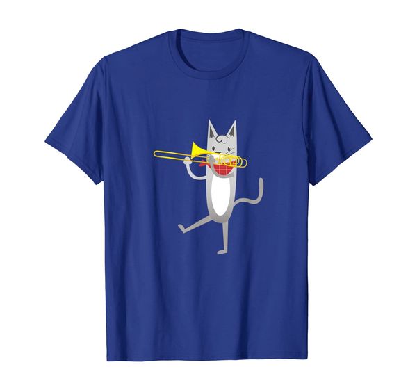 

Funny Jazz Cat Playing Trombone T-Shirt Trombone Player Gift, Mainly pictures