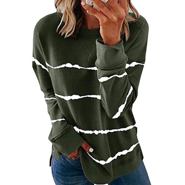 

New 2021 Women Plus Size 5xl Hoodies Casual Long Sleeve o Neck Striped Loose Sweatshirt Harajuku Tops Oversized Pullover 8LNB, Black