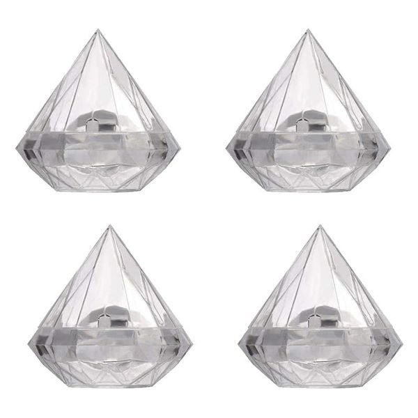 

12pcs transparent diamond shape candy box wedding favor gift boxes party box clear plastic container home decor gift
