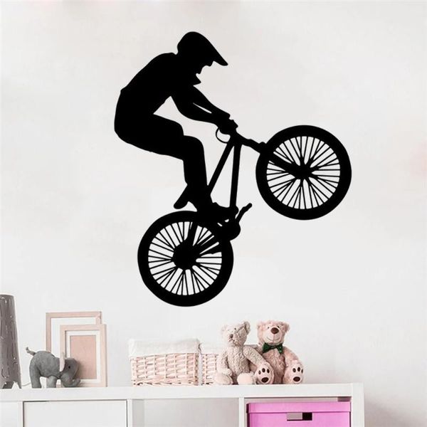 

wall stickers bmx biker sports teen home decor kids bedroom art mural bicycle boy girl decals removable poster dw21616
