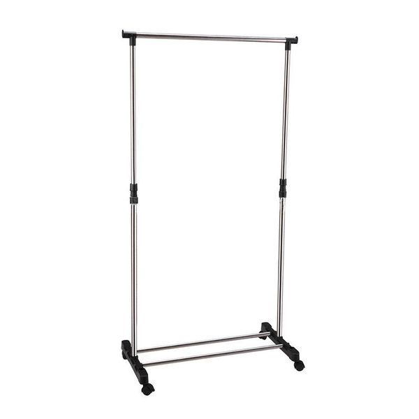 

ikayaa adjustable castor wheels rolling garment rack rail clothes hanger ad z7x7