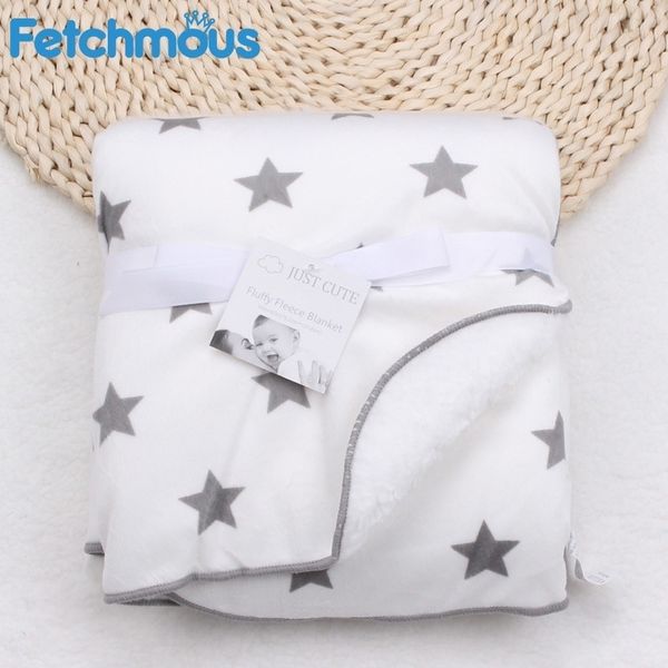 100 * 75cm Couvertures Nouvelle Épaissir Double Couche Coral Fleece Infant Bebe Enveloppe Wrap Hibou Imprimé Nouveau-Né Bébé Literie Couverture 210309