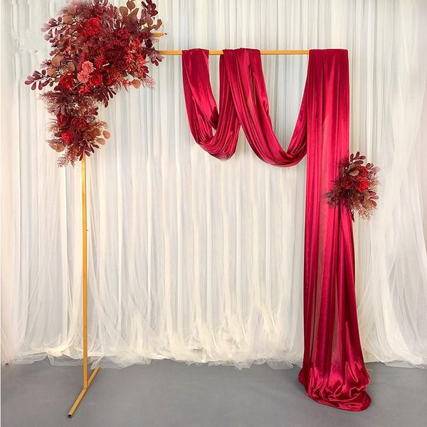 

party decoration wedding ceremony curtains solid color ice silk fabric arch draping voile arbor drapes for frame stand panel