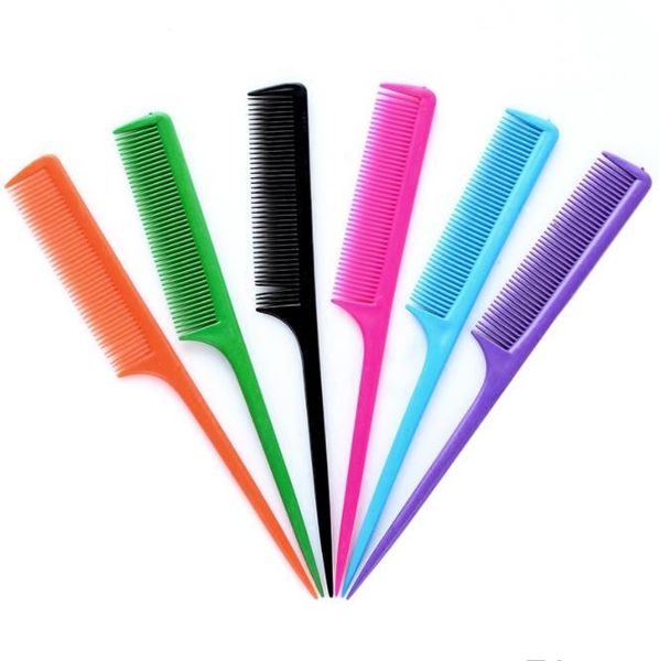 Outros Domésticos Doces Doces Candy Plástico Pente Cosméticos Cosméticos Cauda Cabeleireiro Combs Cabelo Escova Barber Styling Tools Home Beauty Salon Sn3095